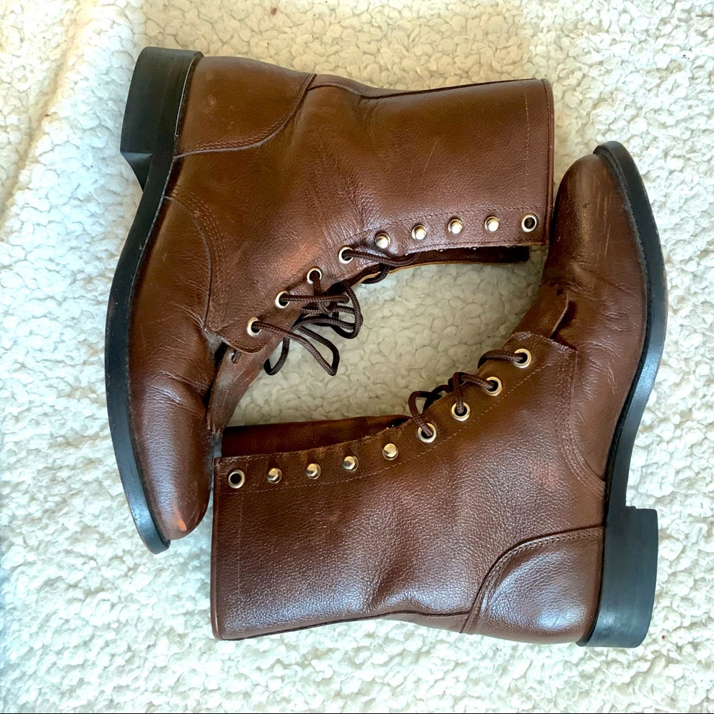 Vintage Justin Diamond J Lace Up Botos
